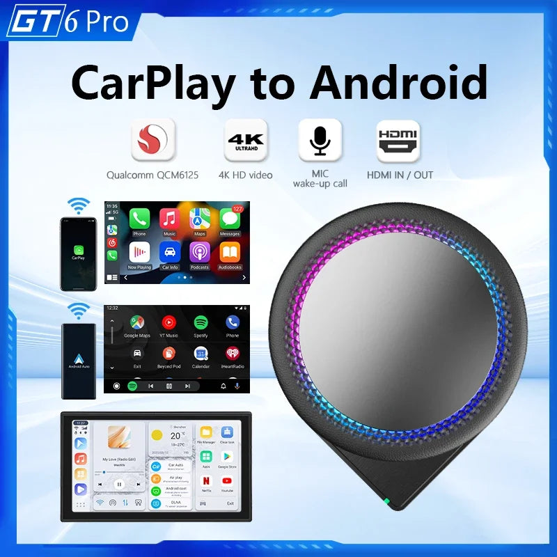 Wireless CarPlay Android Auto Waze Music Spotify Auto 2 in 1 Box For Audi Golf Peugeot Maz