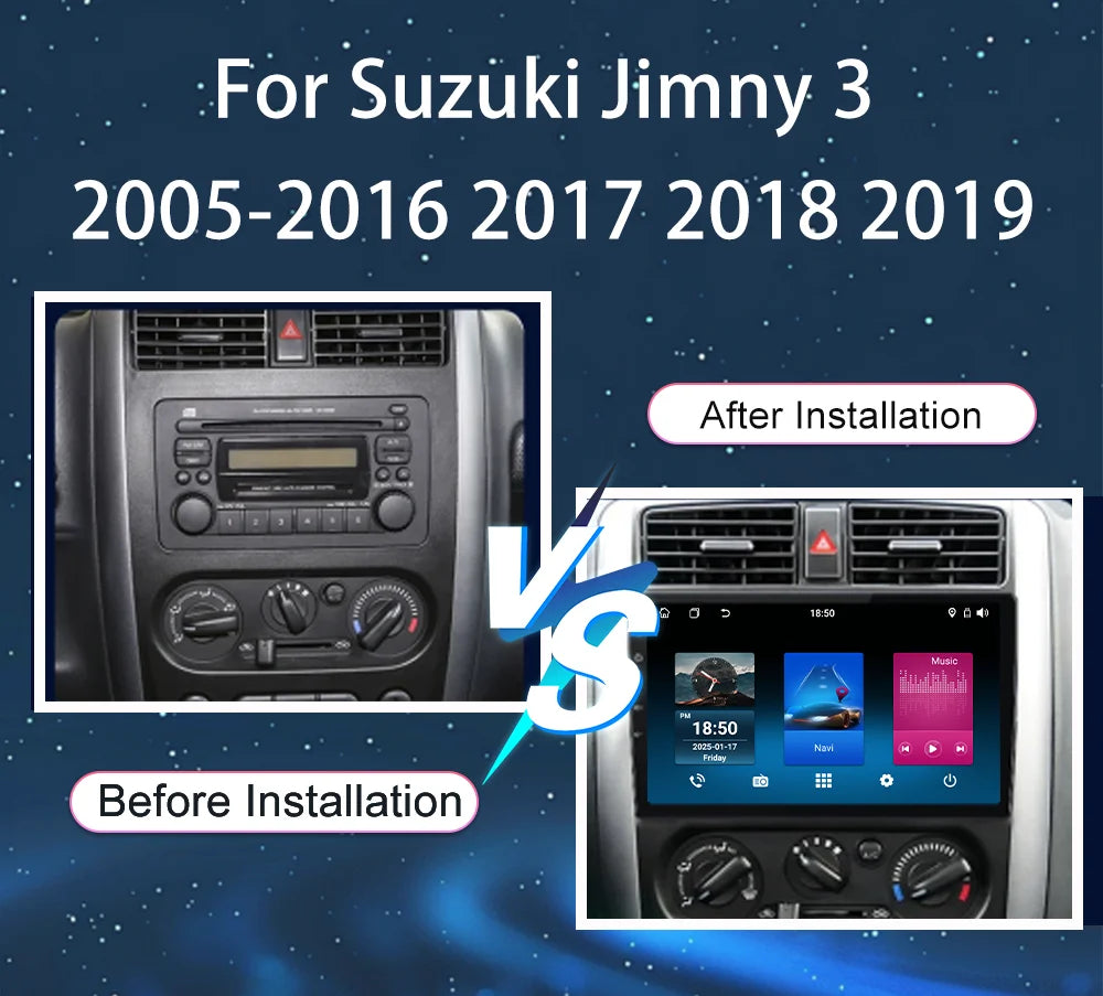 Android 15 Radio Stereo For Suzuki Jimny 3 2005 -2019 Auto Multimidia Player GPS Navigatio
