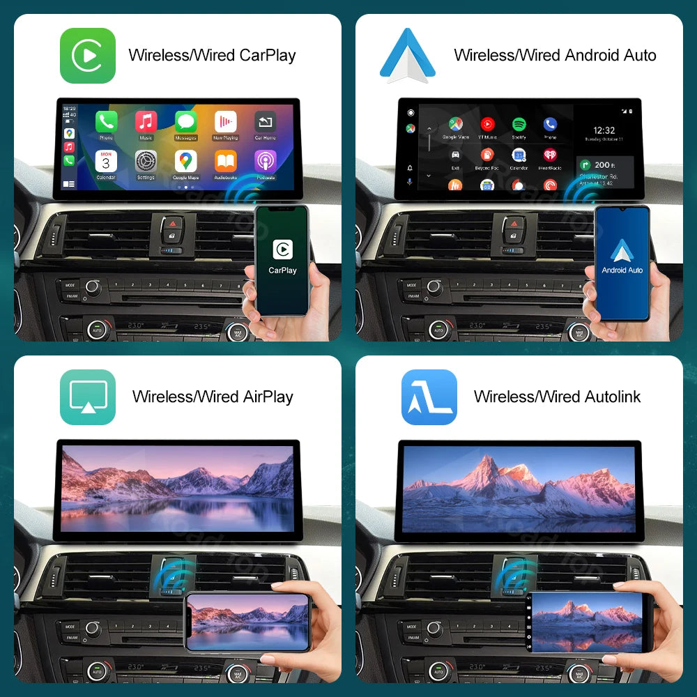 12.3 Wireless CarPlay Linux System Multimedia Display For BMW Series 3 4 F30 F31 F32 F33 F