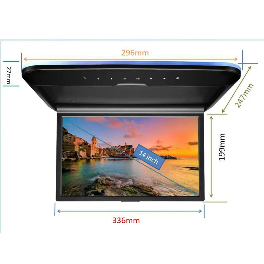 11.6 Inch/14 Inch 1160*780 Roof Ceiling Monitor Screen Multimedia Video Player Mirror Link