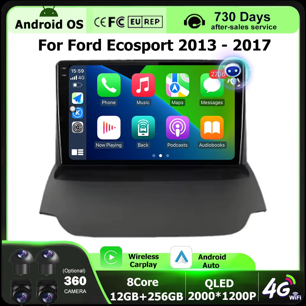 Android 16 Auto For Ford Ecosport 2013 2014 2015 - 2017 Car Radio Multimedia Video Player
