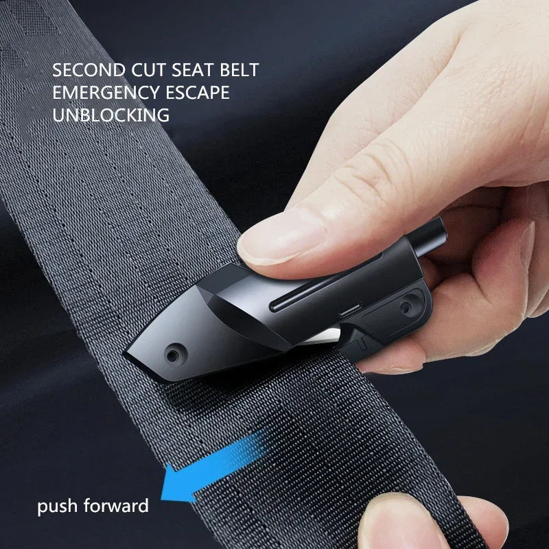 2 in 1 Car Safety Hammer Car Seat Belt Cutter Knife Car Window-breaking Hammer Glass Breaker Lif - Automotive LED Light