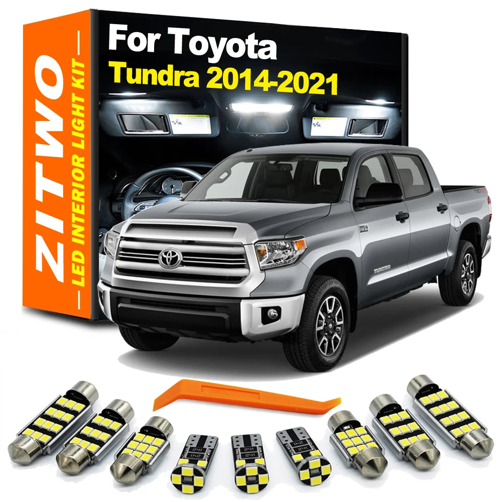 ZITWO 21Pcs Car Accessories LED Interior Dome Map Light Plate Lamp Kit For Toyota Tundra 2014 2015 2016 2017 2018 2019 2020 2021