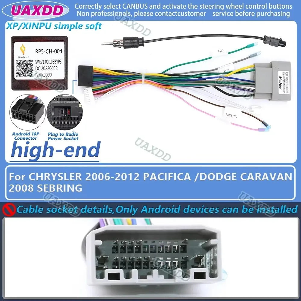 FOR CHRYSLER PACIFICA DODGE CARAVAN GRAND VOYAGER PT CRUISER SEBRING 300C 2 Din Car Androi
