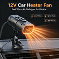 Fast Heating 12V Car Heater Adjustable Suction Cup Windshield Defroster Anti-Fog Multi-Function  - Automotive LED Light