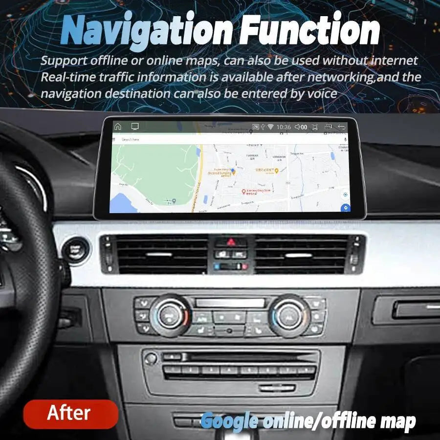 Navirider Stereo 12.8inch Android 14 DSP Carplay DSP AHD Screen For BMW 3 Series E92 2006-