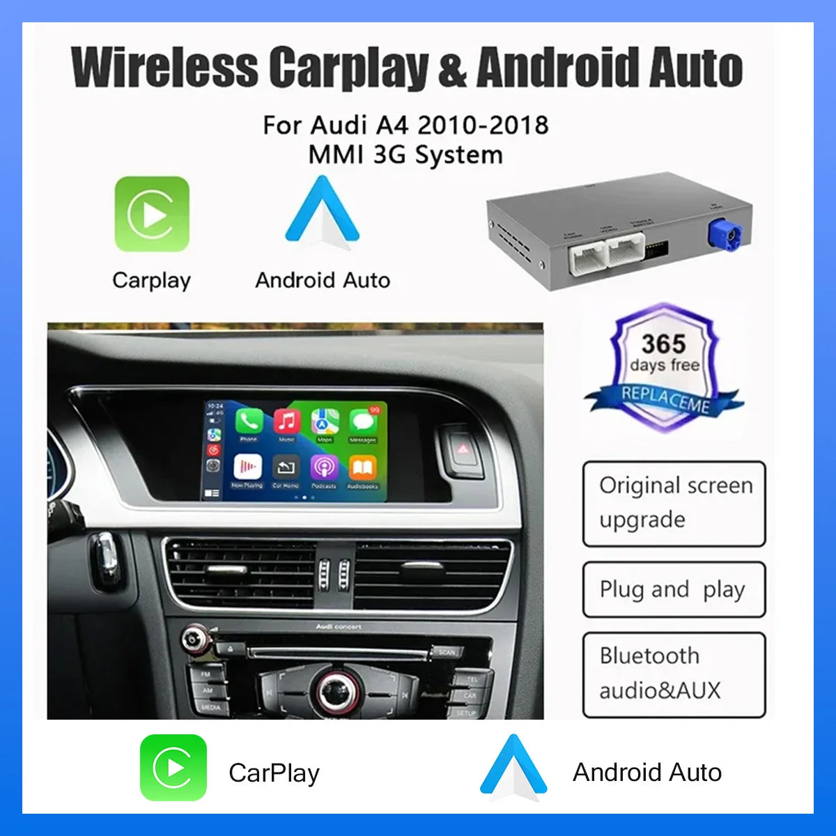 For Audi A4/A5/Q5 3G MMI System Wireless CarPlay Android Auto,MirrorLink,AirPlay Navigatio | AUTOKITSHOP