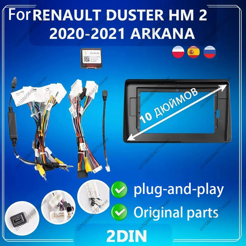 10 inch For RENAULT DUSTER HM 2 2020-2021 ARKANA Car Radio Fascias Android MP5 Stereo Play