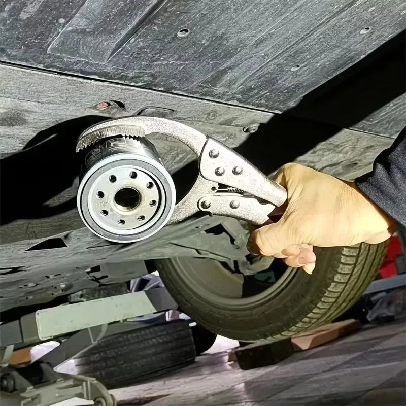 Adjustable Clamp Oil Filter Wrench Tool for Car Truck Oil Change Universal Fit for Engine Filter - Automotive LED Light