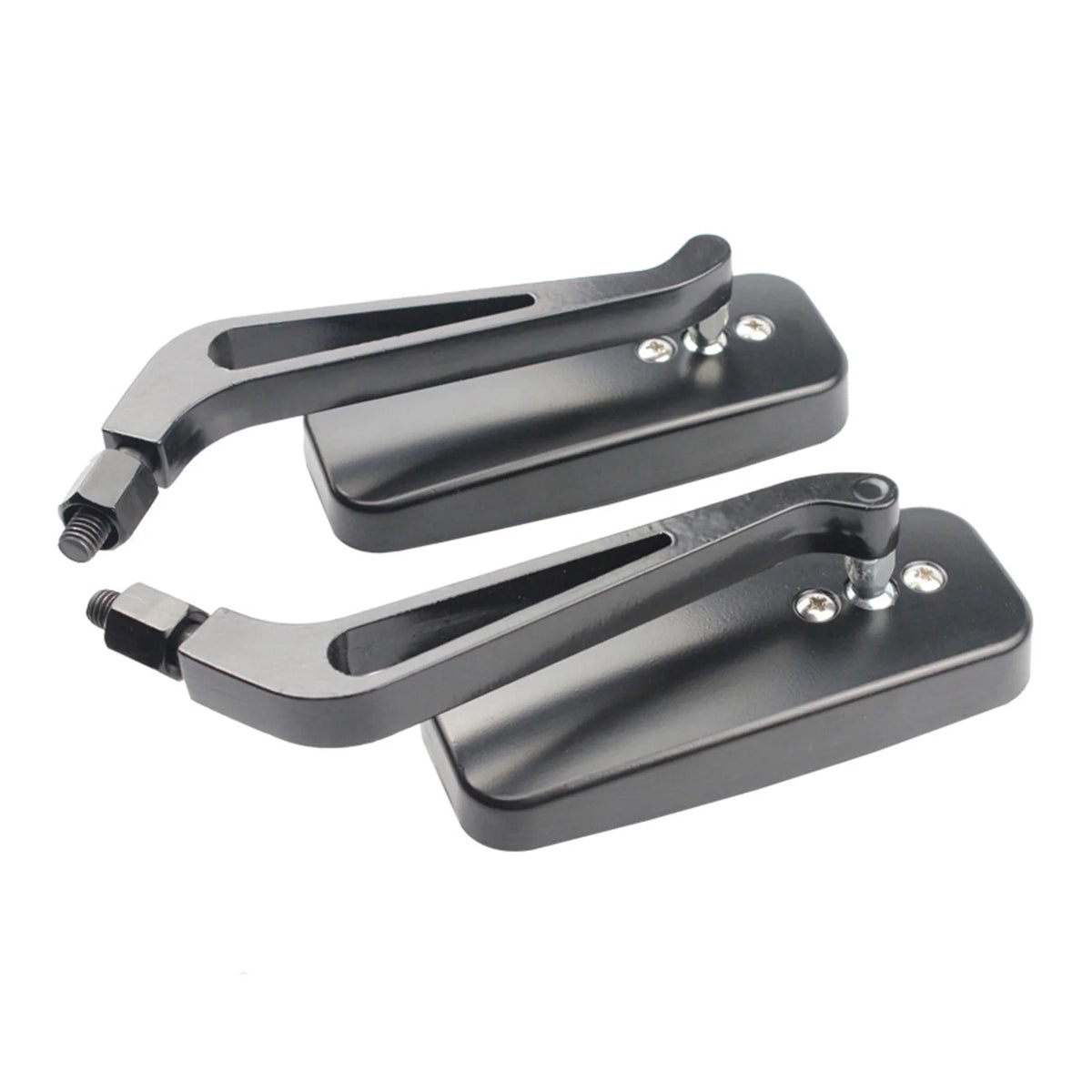 Motorcycle Rearview Mirror Rectangular Aluminum Alloy Universal Handlebar Mirror for Motorbike R - Automotive LED Light