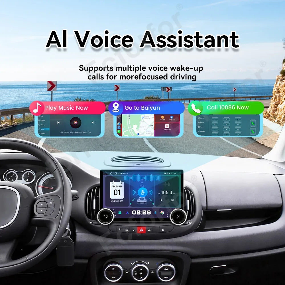 Android 15 Smart Car Stereo 11.5 Inch HD Large Screen Wireless CarPlay GPS Navigation Mult