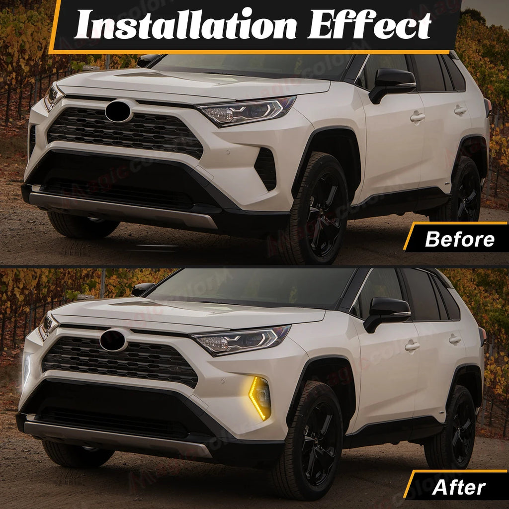 For Toyota RAV4 RAV 4 2019 2020 2021 2022 2023 2024 DRL Car Daytime Running Lights LED Tur | AUTOKITSHOP