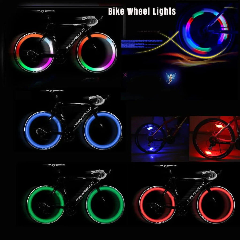 LED Bike Wheel Light 3 Mode Bike Wheel Spoke Light Waterproof Bike Safety Warning Tire Light Eas - Automotive LED Light