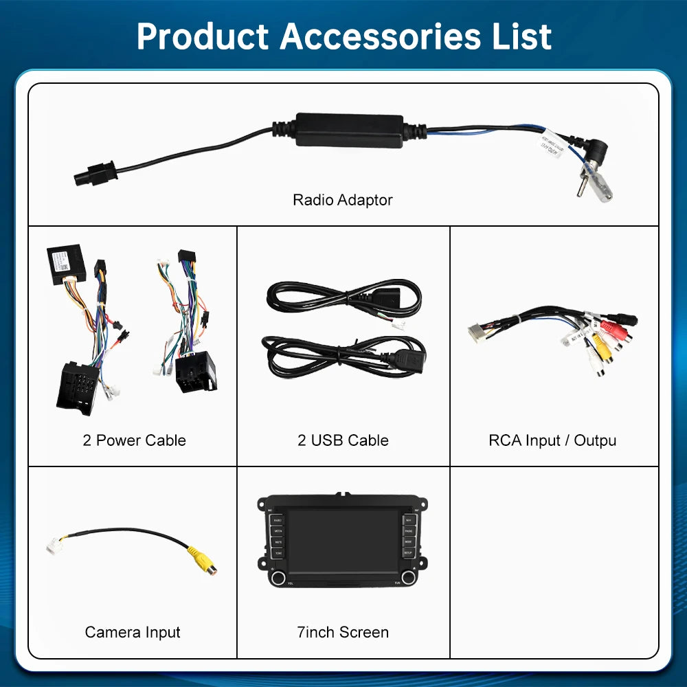 7" Linux Screen Car Radio Multimedia Display For Volkswagen/Seat/Skoda/Passat/Golf with Wi | AUTOKITSHOP