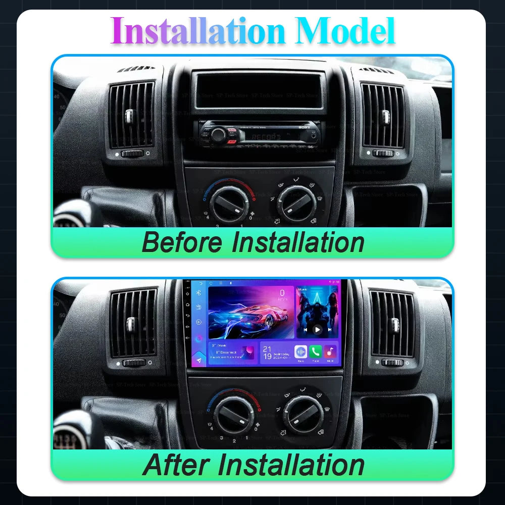 Android 16 For Fiat Ducato Peugeot Boxer Citroen Jumper 2 2006-2022 Carplay Android Auto W | AUTOKITSHOP