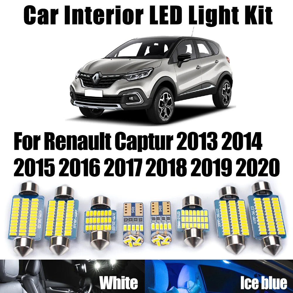 9-Piece LED Interior Light Kit for Renault - Canbus Error-Free Interior Bulbs