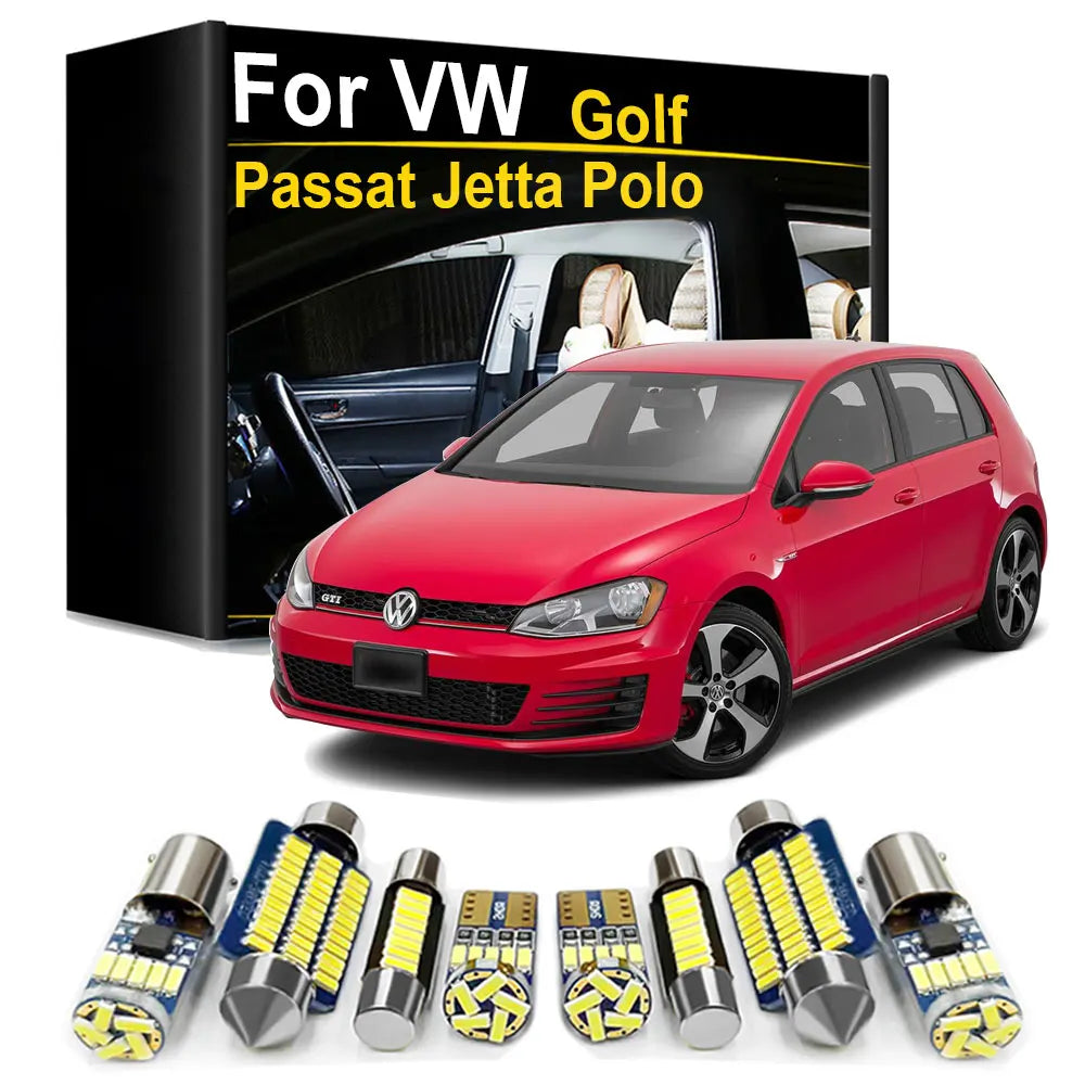LED Interior Light Kit for Volkswagen VW Golf Jetta 3 4 5 6 7 Passat Polo 1990- 2013 - Canbus Dome Map Door Trunk Bul...