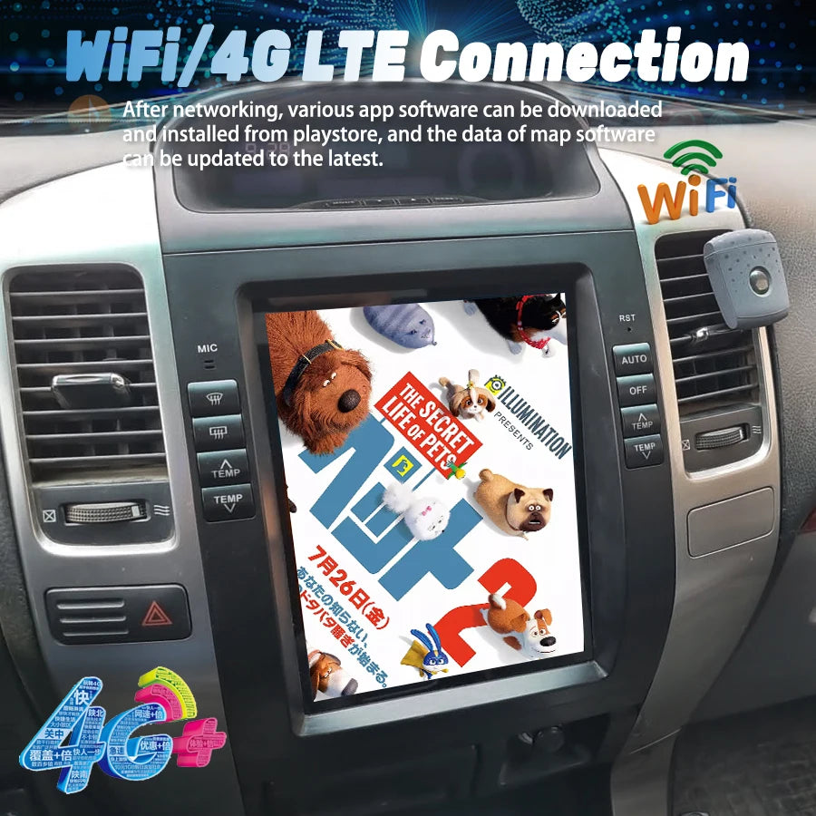 10.4 INCH Android 13 Auto Car radio For Toyota Land Cruiser Prado 120 for Lexus GX470 Tesl | AUTOKITSHOP