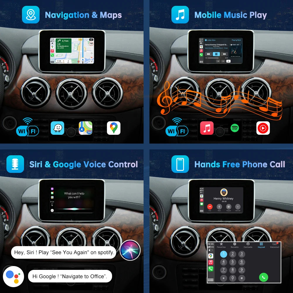 Road Top Decoder Wireless CarPlay Android Auto For Mercedes Benz A B C E Class NTG4.5 W246 | AUTOKITSHOP