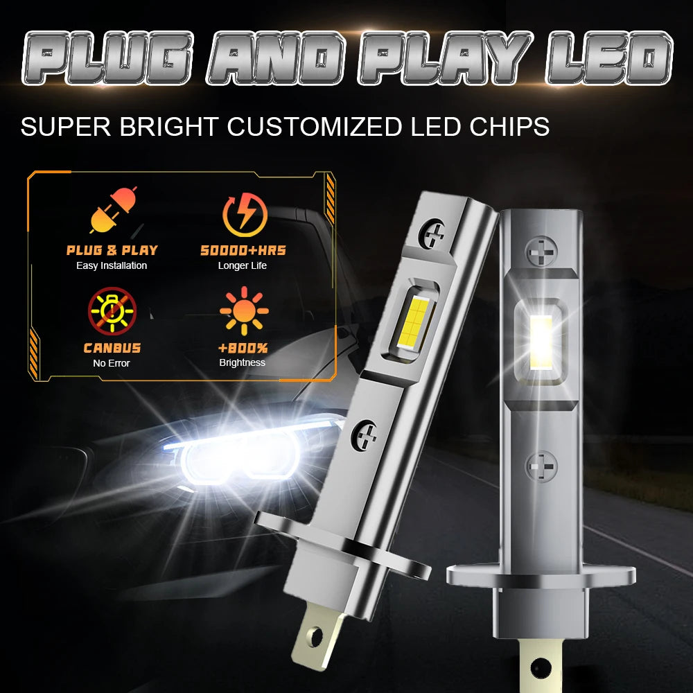 H1 LED CANBUS Bulbs 300000LM 150W High Power Wireless Headlight Plug And Play 1:1 Mini Siz