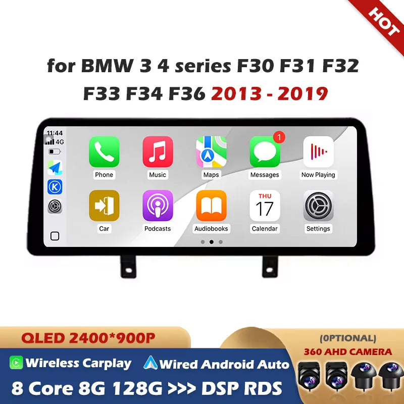 Car Radio Android 15 for Bmw 3/4 Series F30 F31 F32 F33 F34 F36 NBT EVO Video Player Carpl