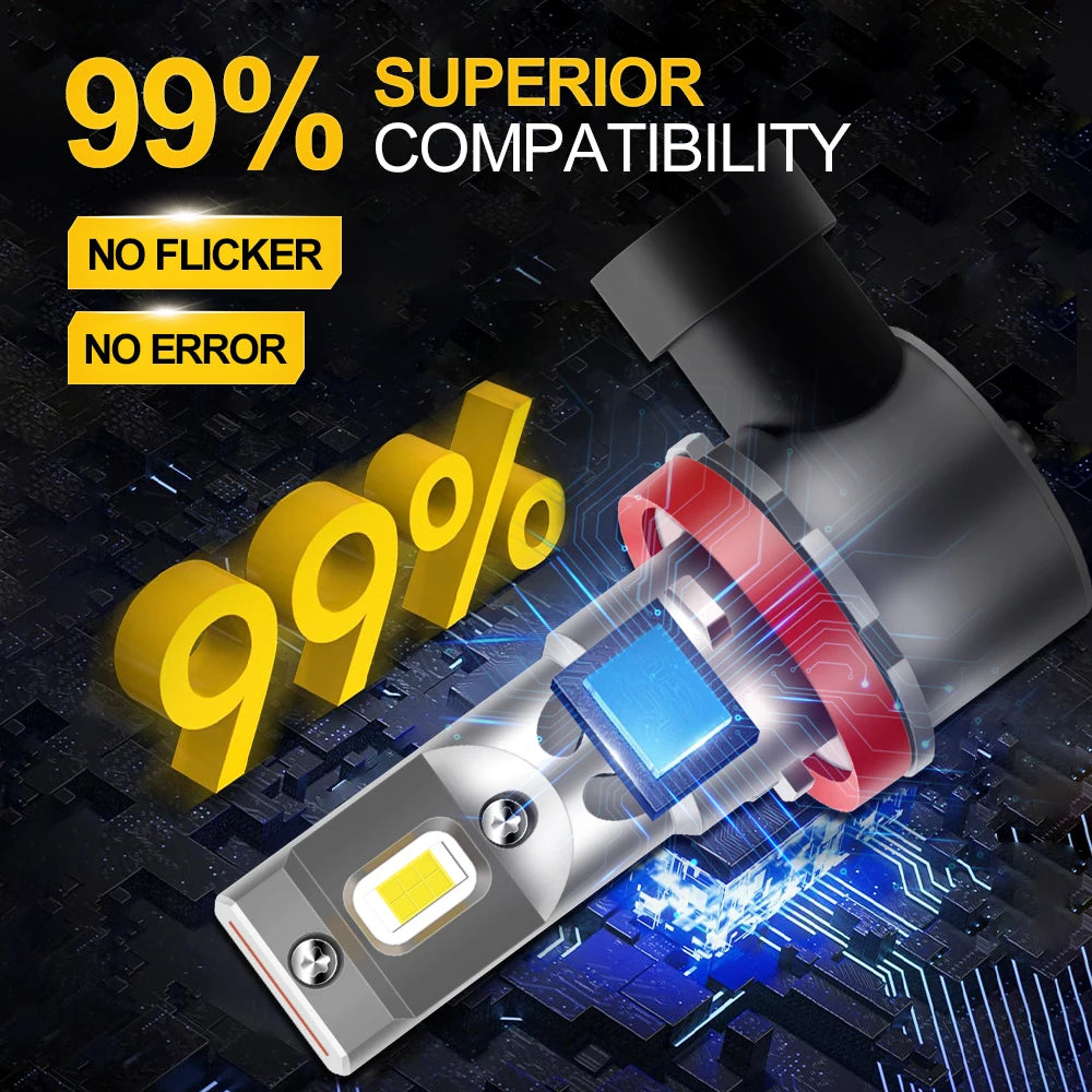 2/6Pcs 6000K Led Lamp High Power 500W Car Headlight Fog Light Kit H11 HB3 For LINCOLN (US)