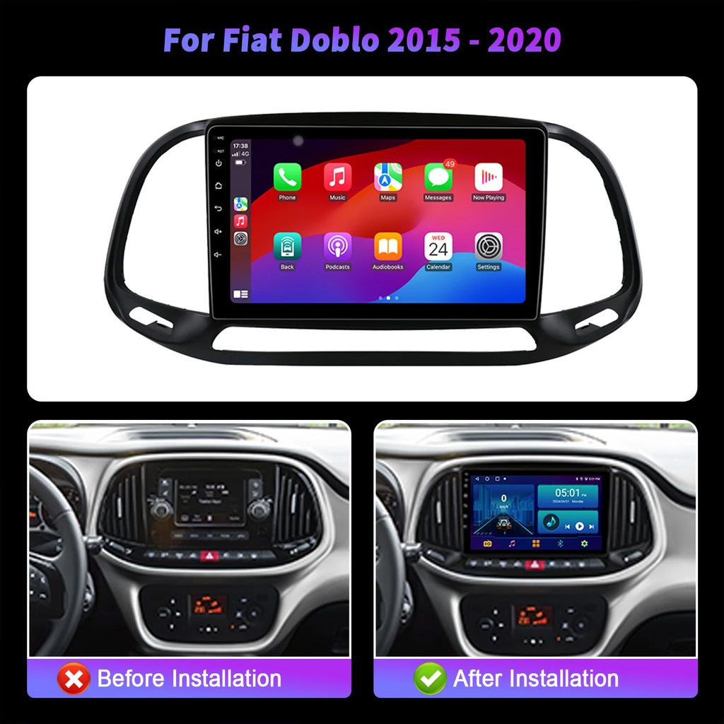 Android For Fiat Doblo 2015-2020 Car Radio Automotivo Multimedia Stereo Player Wireless BT