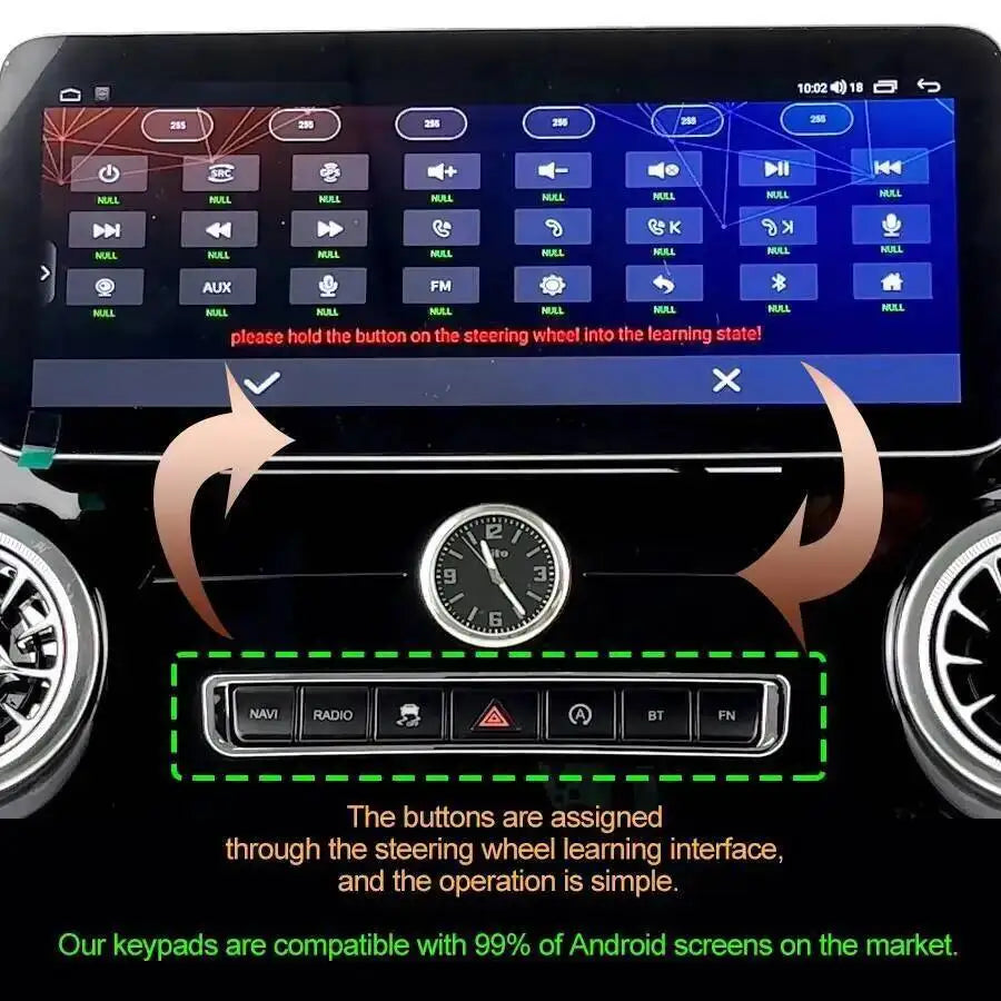 Buttons Bar For Mercedes Benz Vito 114 Mixto W447 NAVI Hazard Radio With Buttons LightComp