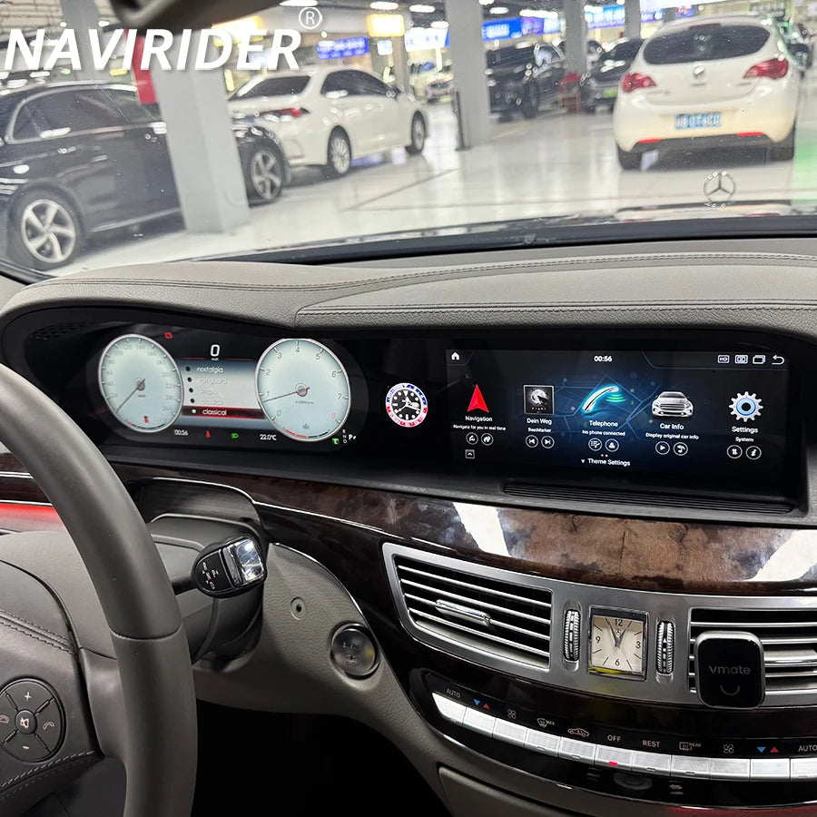LCD Dual Screen with Smart Clock For Benz S Class W221 S250 S350 2006-2013 Carplay Android | AUTOKITSHOP