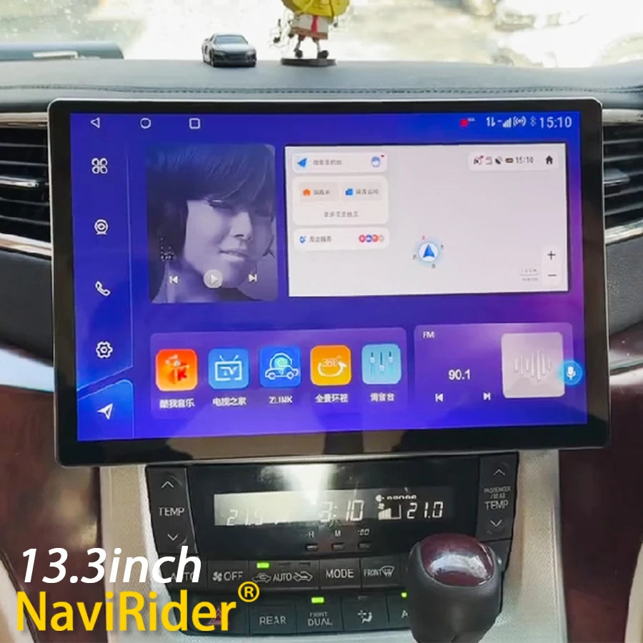 12+256GB 13.3inch Android 14 Screen For Toyota Alphard 20 Series Vellfire A20 2008-2014 Ca