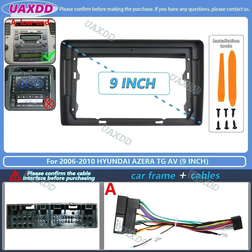 For 2006-2010 Hyundai azera tg av 9inch Car radio android stereo frame panel fascia dashbo