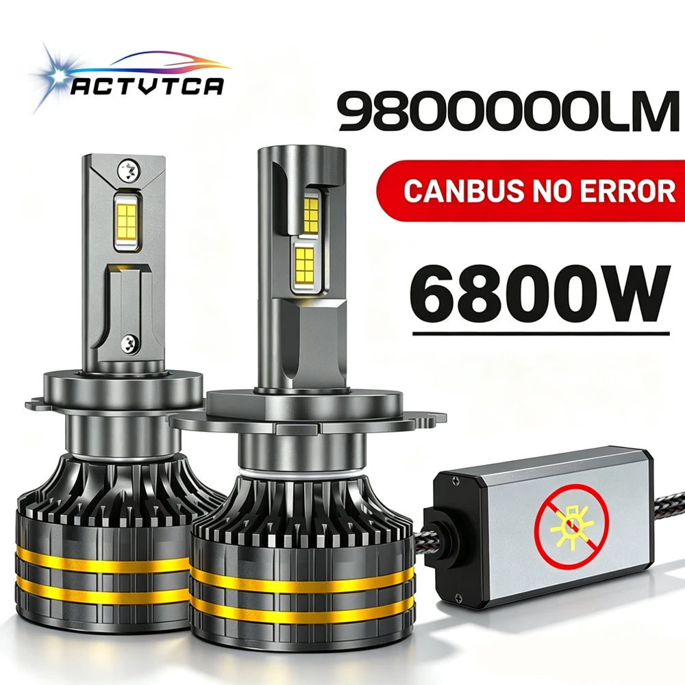 9800000LM H7 Canbus LED Headlight Bulbs 6800W H4 H11 H1 9005 HB3 9006 HB4 H13 9012 9007 Tu