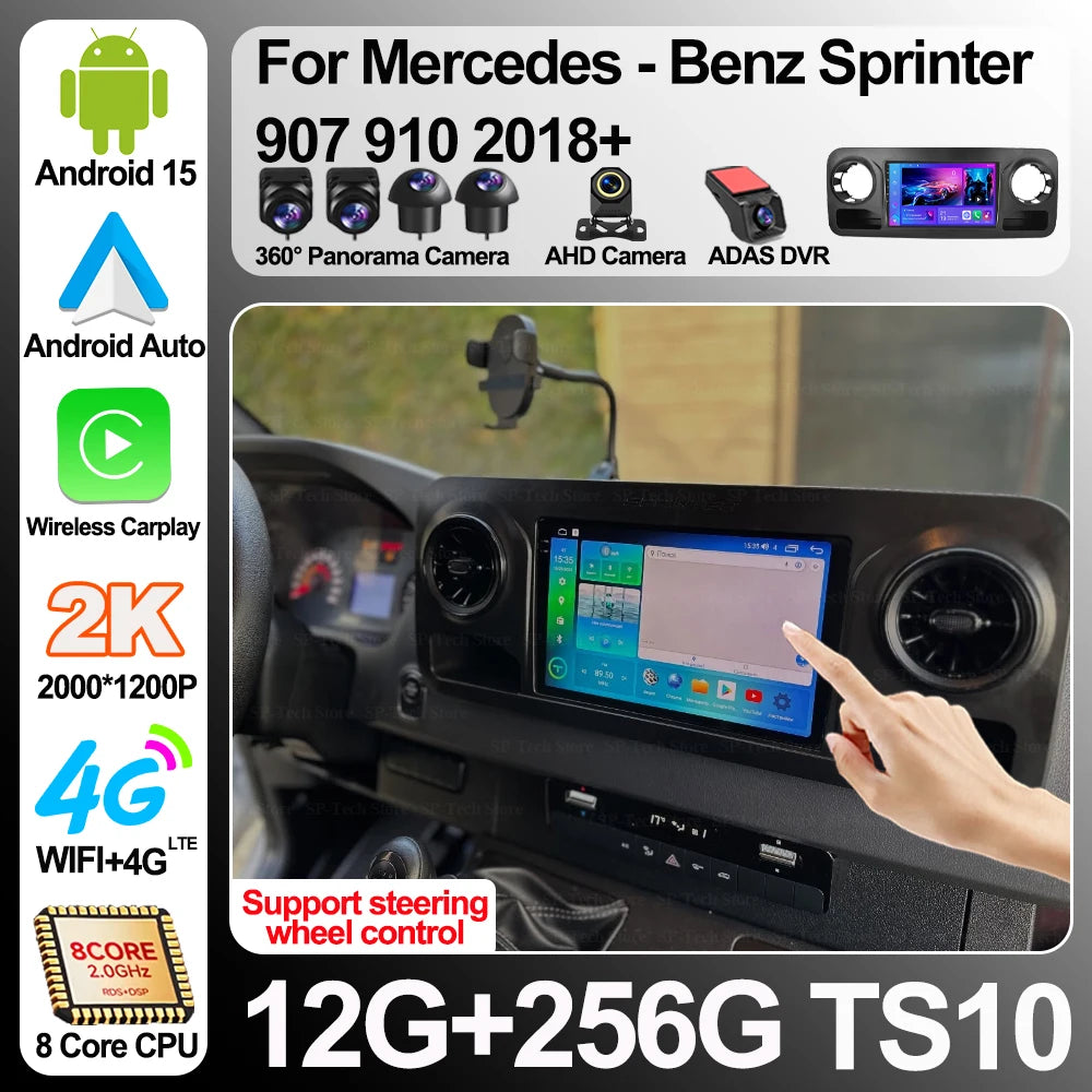 Android 16 For Mercedes-benz Sprinter 907 910 2018+ Auto Carplay Car Radio Gps Navigation  | AUTOKITSHOP