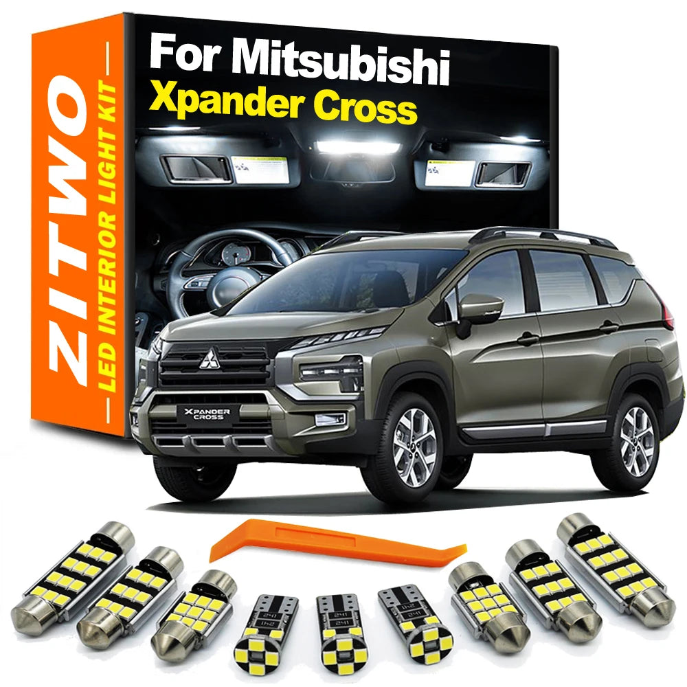 ZITWO 7Pcs LED Interior Dome Reading Light Bulb Kit For Mitsubishi Xpander Cross 2023 2024 2025 2026 License Plate Lamp Canbus