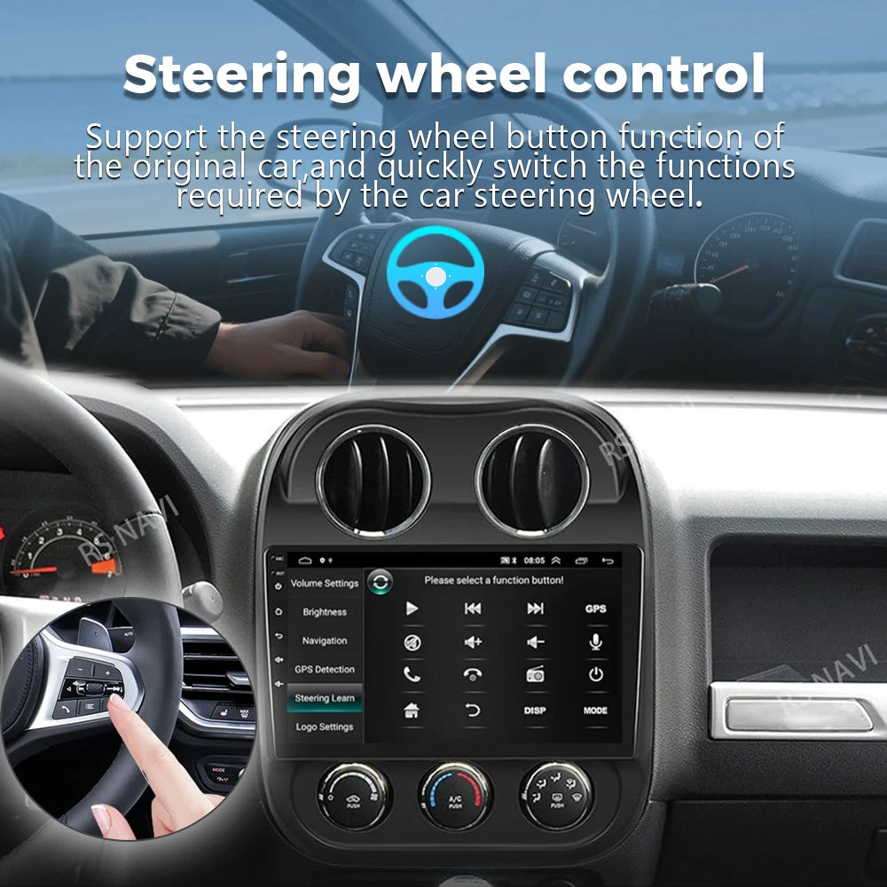 Android 16 For Jeep Compass Patriot 2010 - 2016 2K QLED Android Car Radio Multimedia Video