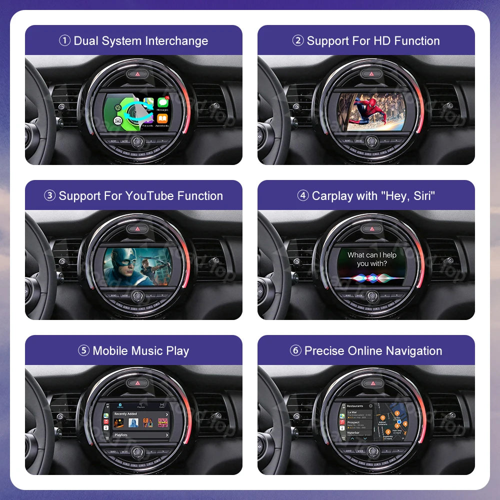 Wireless CarPlay Android Auto for Mini R55 R56 R57 R58 R59 R60 R61 F54 F55 Clubman Country | AUTOKITSHOP