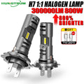 H7 LED High Power Headlight Bulbs 300000LM With Dual Fan Cooling Wireless CANBUS Error Fre
