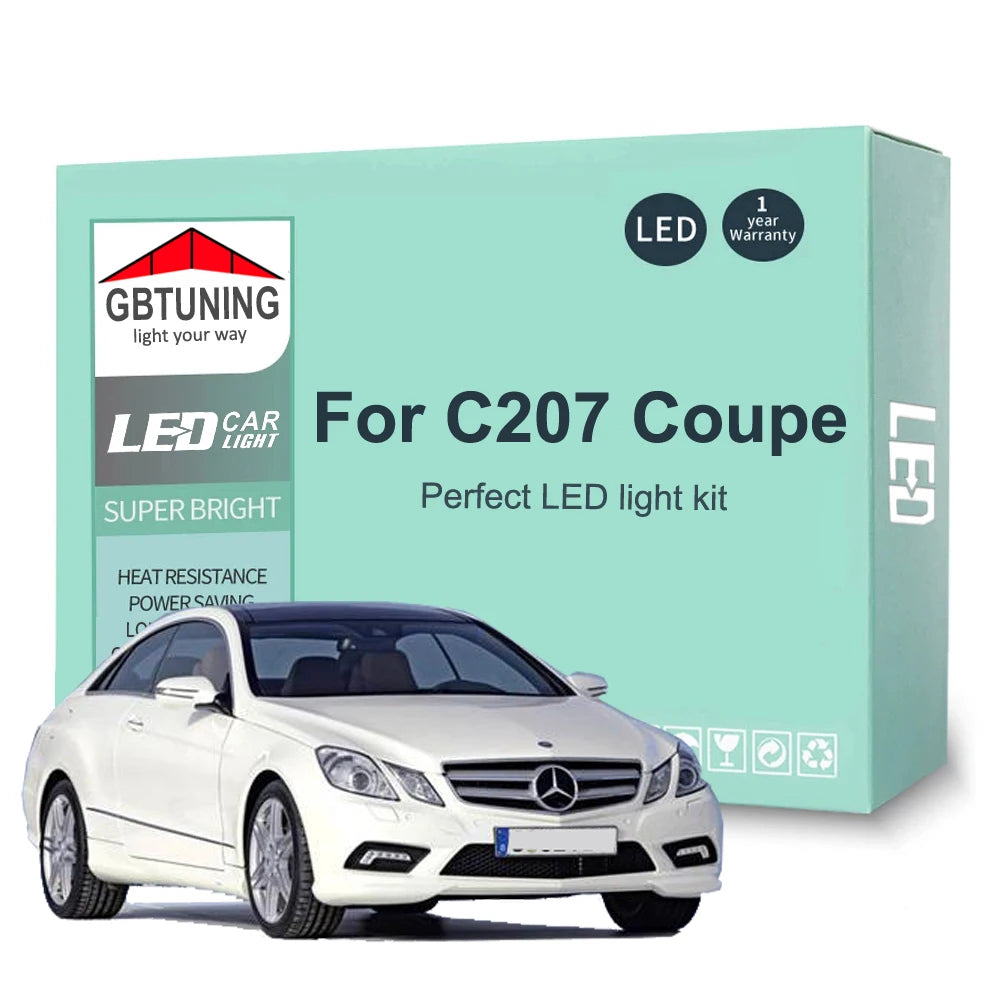 14-Piece LED Interior Light Kit for Mercedes Benz E Class C207 Coupe 2009-2016 - Canbus Dome Map Door Trunk Bulbs | A...