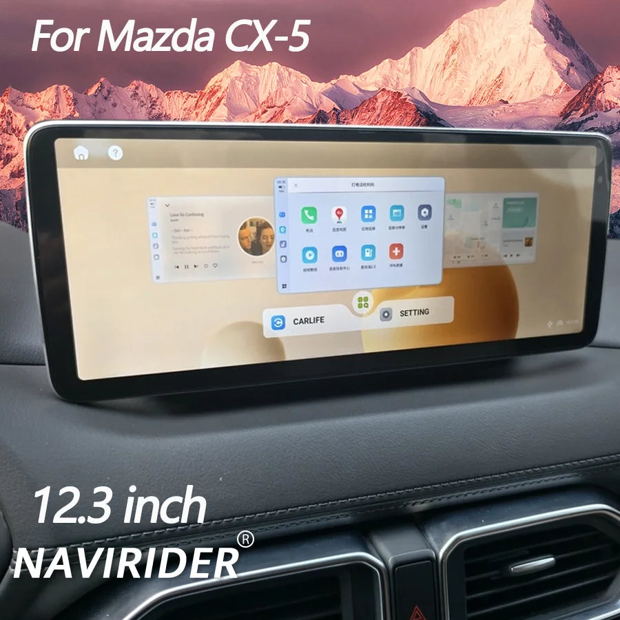 12.3" 1920*720 Android 14 HD Touch Screen For Mazda CX-5 CX-8 2016-2025 Car Multimedia Pla