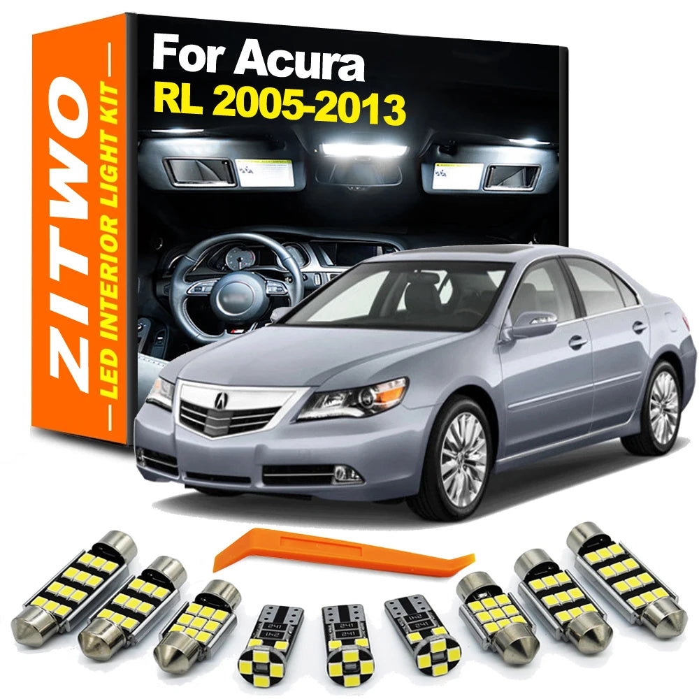 ZITWO 15Pcs LED Interior Dome Map Ceiling Light Bulb Kit For Acura RL 2005 2006 2007 2008 2009 2010 2011 2012 2013 Accessories
