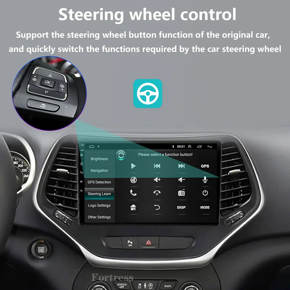 For Jeep Cherokee 5 KL 2014-2018 Car Radio Multimedia Navigation 4G Stereo Wireless Blueto