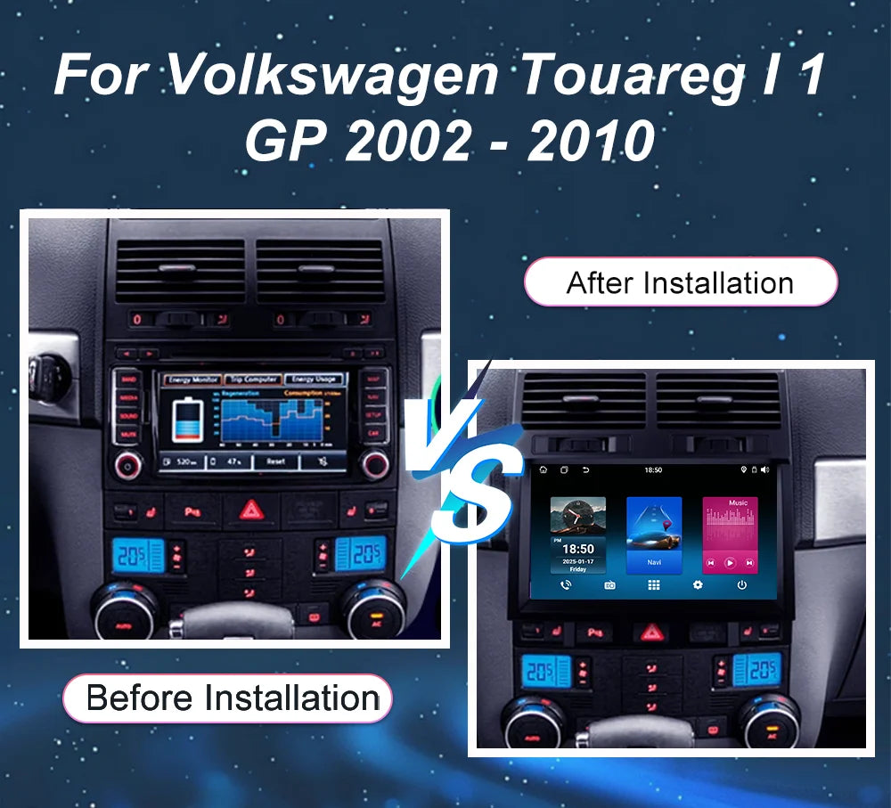 Android 15 Car DVD Carplay For Volkswagen Touareg I 1 GP 2002 - 2010 Auto Radio Stereo GPS