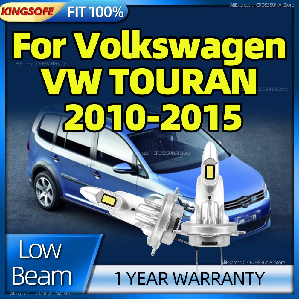 180W Powerful 6000k H7 Led Car Headlight CSP Auto Lamp All in One For Volkswagen VW TOURAN