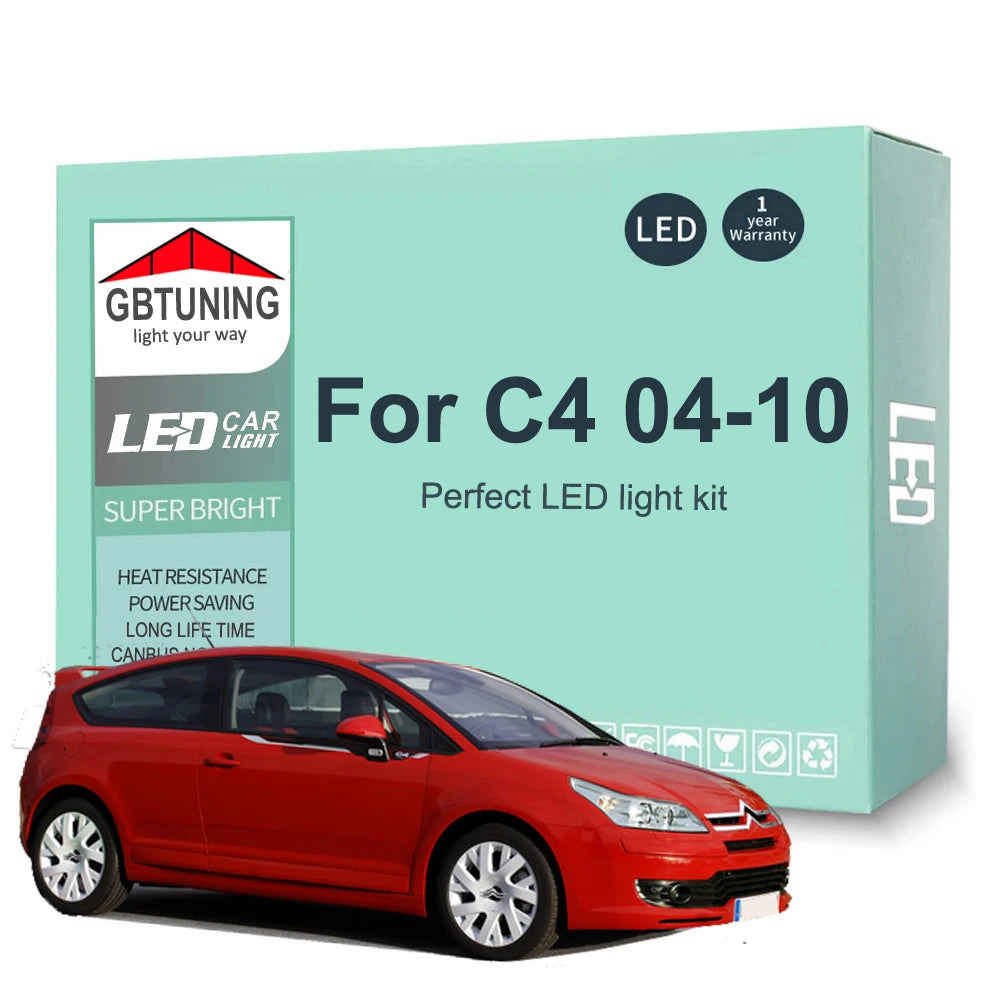 11-Piece LED Interior Light Kit for Citroen C4 - Canbus Error-Free Bulbs | AUTOKITSHOP