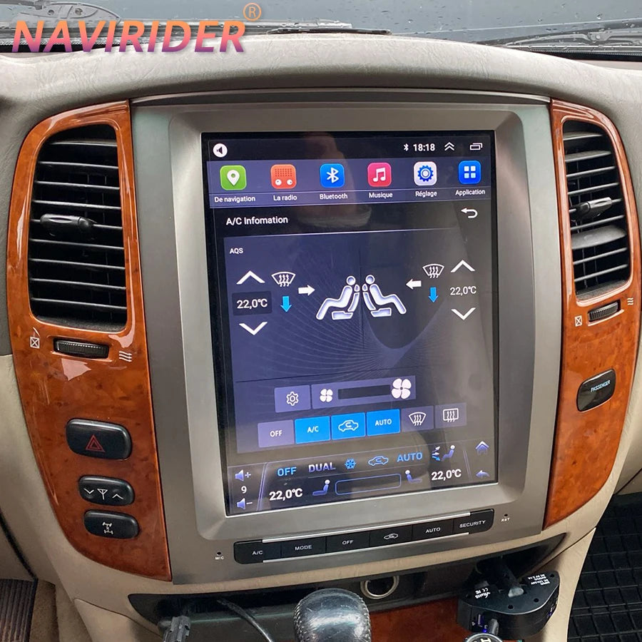 12.1inch Car Radio Android 14 Screen GPS For Toyota Land Cruiser 100 lc100 Lexus LX470 200