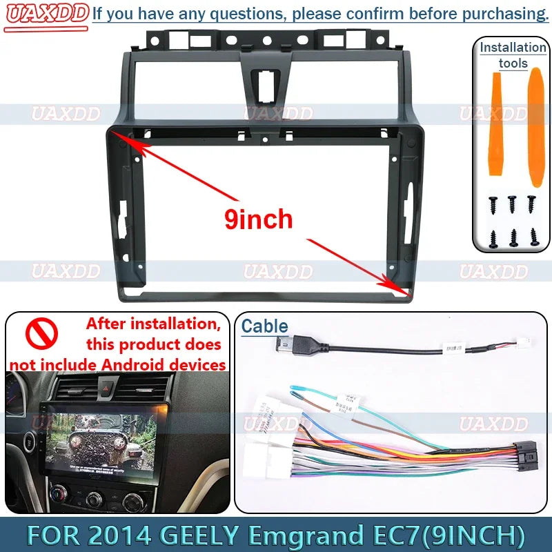 FOR 2014 GEELY Emgrand EC7 9INCH Radio Android Stereo Frame Panel Fascia Dashboard CD Mult