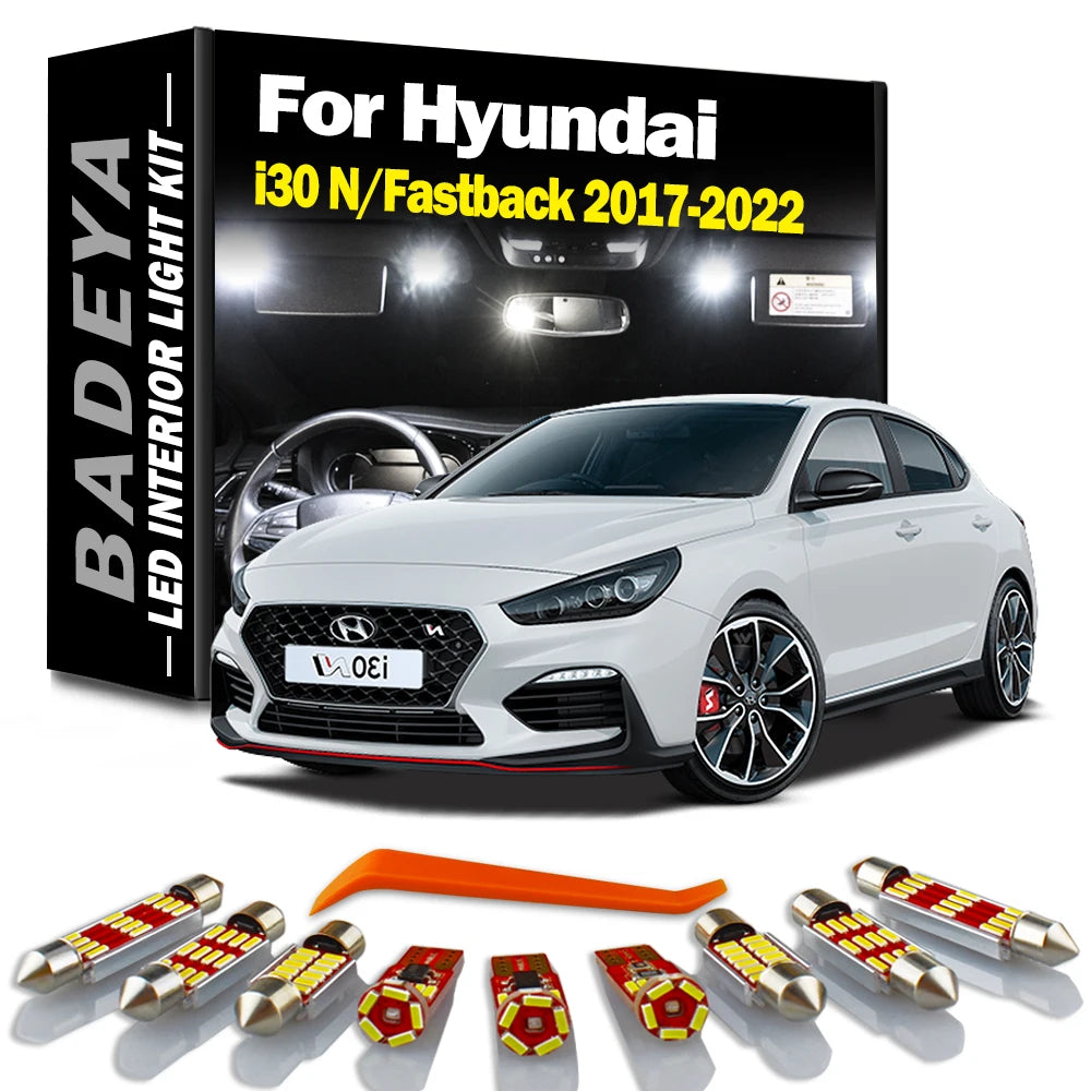 13-Piece LED Interior Light Kit for Hyundai 2017-2019 - Canbus Error-Free Interior Bulbs