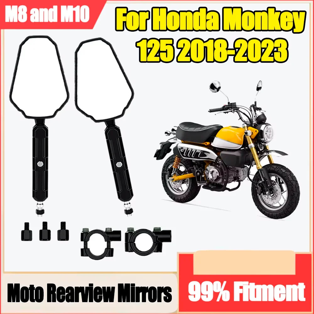1 Pair Motorcycle Rearview Mirrors Off Road Wide Side Mirror With Screw 360° Adjustable Fo