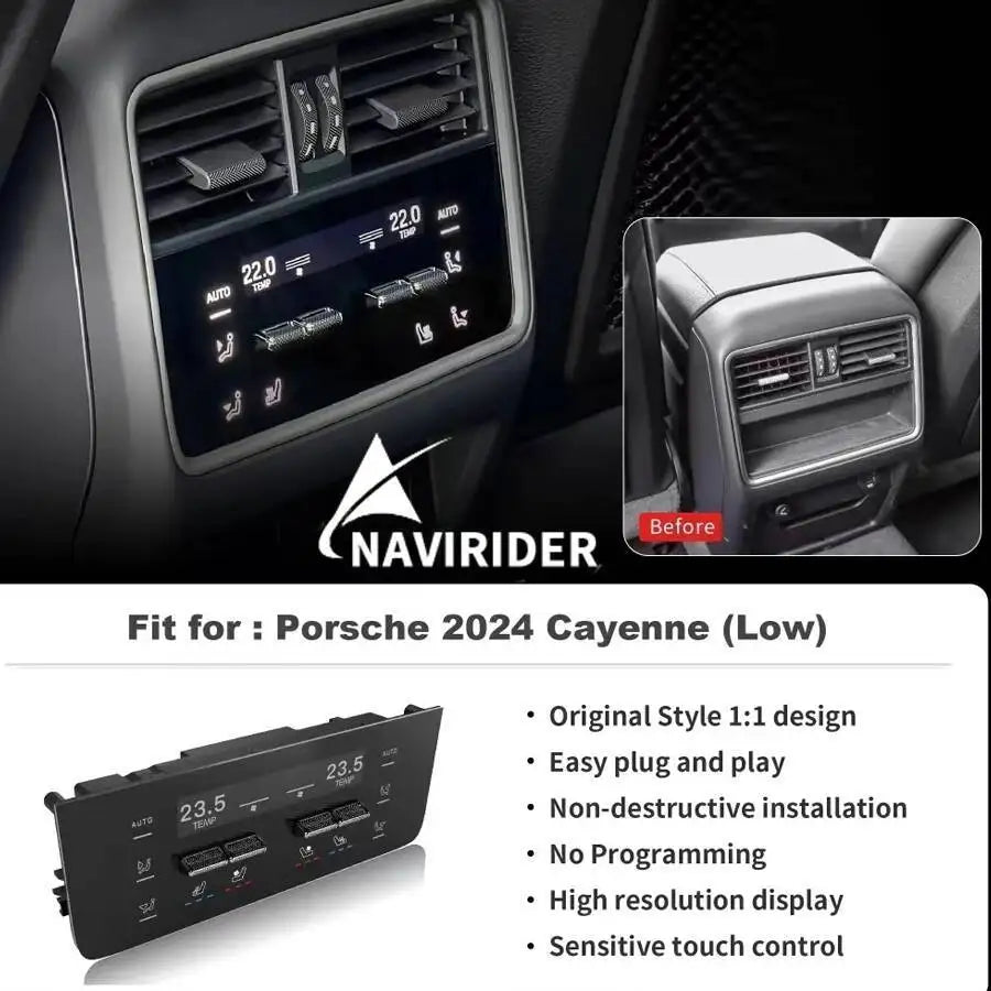 For Porsche Cayenne 2024 (Low) Climate Air Conditioning Panel Rear AC Panel Control Replac