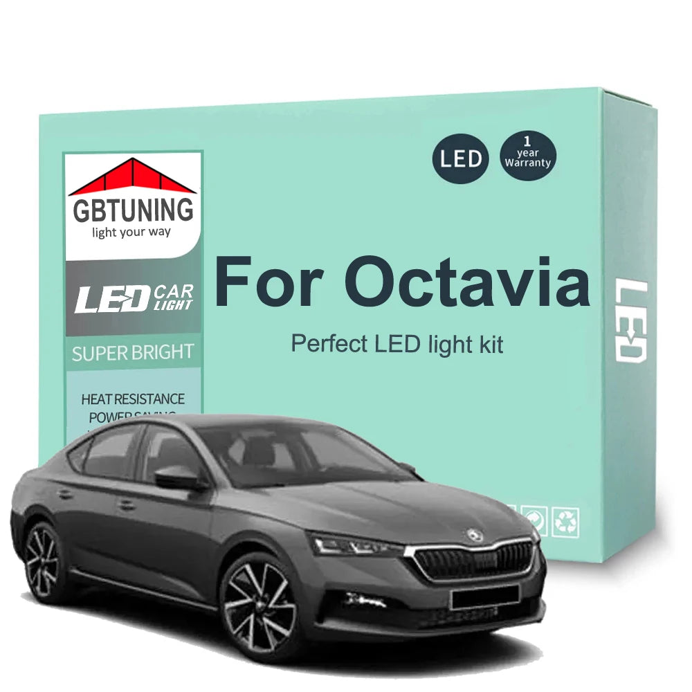 LED Interior Light Kit for Octavia MK1 MK2 MK3 I II III 1Z 1Z3 1Z5 5E 5E3 5E5 A5 A7 1U 1U2 1U5 1996-2020 - Canbus Dom...